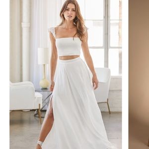 Lulus Away on Vacation White Two-Piece Maxi